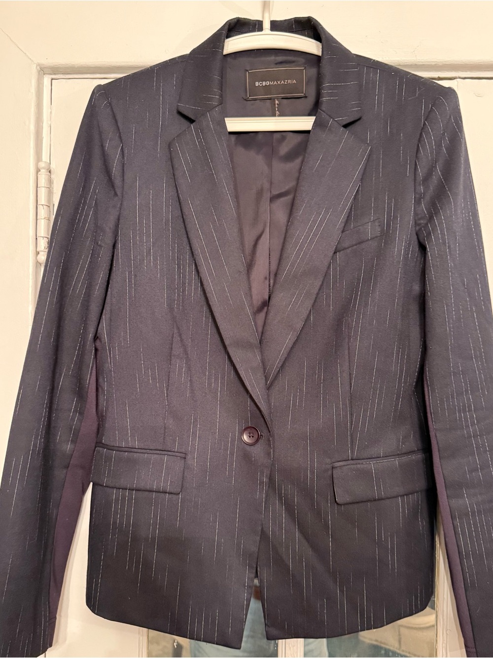 BCBGMAXAZARIA Blue Pin Stripe Blazer